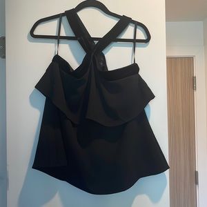 Black cross neck tank